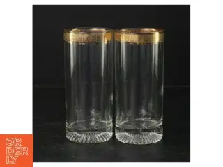 Glasvaser med guldkant (str. Ø. 7 cm. længde, 14 cm)