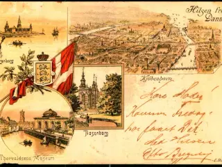 Hilsen fra Danmark - Kjøbenhavn - C. St. Eneret - Brugt - Meget gammelt kort - Slidt !