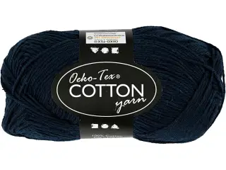 Bomuldsgarn 8/4 - Mørk Blå, 50g, 170m