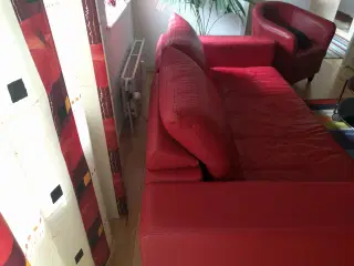 Rød Lædersofa 2 Pers, Mezzo