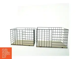 Metaltrådskasser med træbund (str. 32x22x19 &20x27x18 cm)