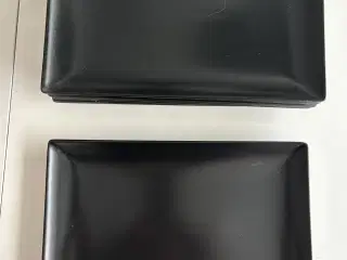 6 stk sorte tallerkener