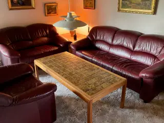 1-2-3 pers. sofagruppe i okseblodsfarvet læder