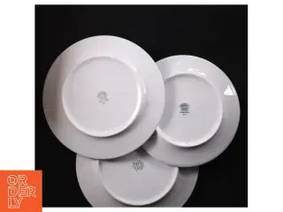 Pillevuit Porcelæns middagstallerkener (3 stk) fra Hotel Porcelain Bistro (str. O 22 cm og ø 20 cm)