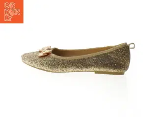 Guld ballerina sko i størrelse 28 med sløjfe (str. 28 )