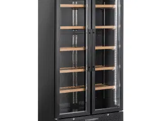 Vinkøleskab 460 Liter (sort) – med 2 glasdøre