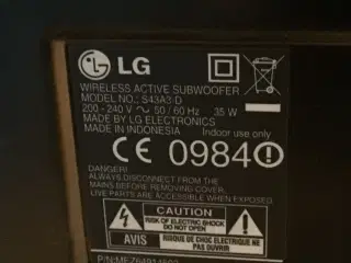 LG soundbar & subwoofer.