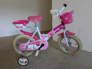 Hello Kitty cykel med støttehjul
