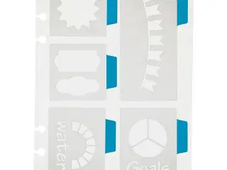 Stencil, 5 store motiver, ark 12,5x17,5 cm, 1 ark
