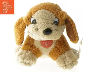 Bamse legetøj hund med hjerte fra Paul Hamburg (str. 13 cm)