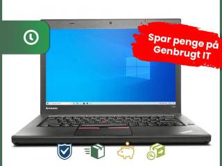 14" Lenovo ThinkPad T450 - Intel i5 4300U 1,9GHz 240GB SSD 8GB Win10 Pro - Grade B - bærbar computer
