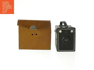 Vintage kamera med taske (str. 11x13x8 cm)