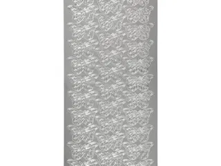 Stickers, sommerfugle, ark 10x23 cm, sølv, 1 ark
