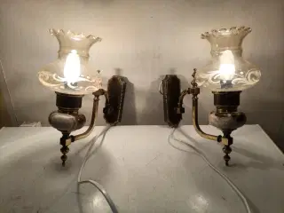 2 super flotte væglamper med marmor og messing