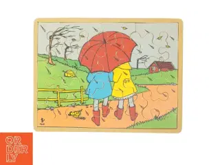 Træpuslespil med paraplymotiv (str. 30x23 cm)