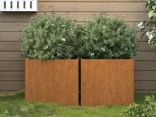 Plantekasser 2 stk. 42x40x39 cm cortenstål
