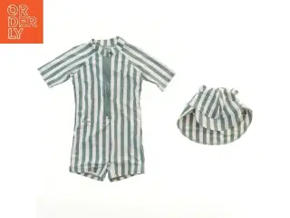 Stribet badedragt og hat fra Liewood (str. 86)