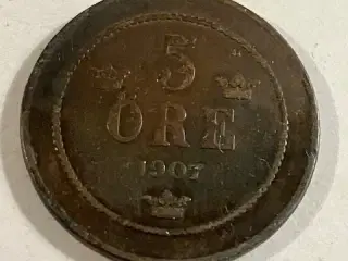 5 øre 1907 Sverige