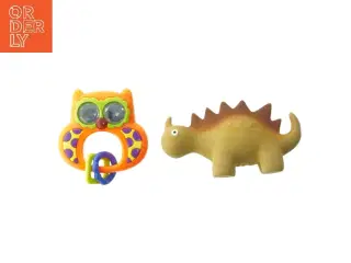 Børnelegetøj: Dinosaur og ugle rangle (str. 15,5 cm)