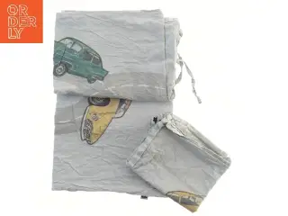 Børnesengetøj med bilmotiv (str. 38x48 & 97x128 cm)