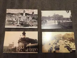 4 gamle flotte postkort fra singapore