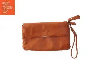 Orange clutch i læder fra Puccini (str. 15x23x1 cm)