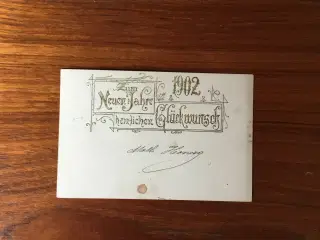 Frimærker. Gammelt tysk nytårskort fra 1901