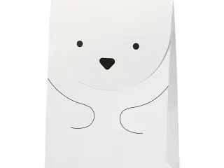 Papirposer, isbjørn, H: 18 cm, str. 6x12 cm, 80 g, hvid, 6stk./ 1 pk.