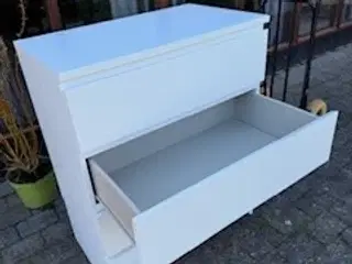 Kommode - hvid og 4 skuffer, 100x80x48cm