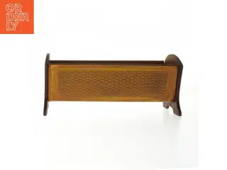 Retro Teak og Kobber metal kurv (str. 29 cm)