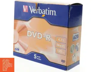 Tomme dvd&#39;er fra Verbatim (str. 5. pak)