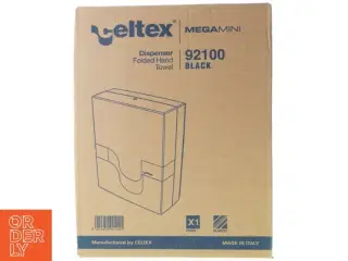 Dispenser folded hand towel mega mini 9 2 1 0 0 black fra Celtex (str. 36 x 28 x 12 cm)