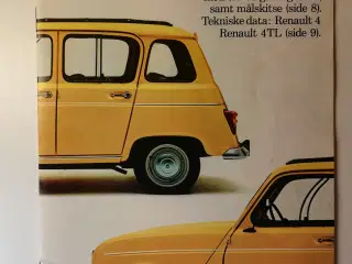 Renault 4 brochure og Renault prisliste
