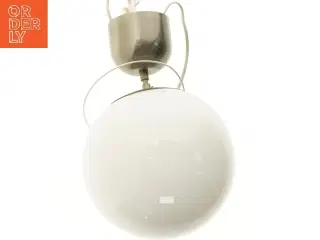 Hvid glas pendel lampe (str. 38x24 cm)