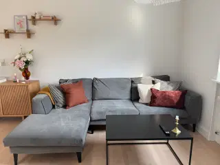 Grå velour sofa fra Ilva 