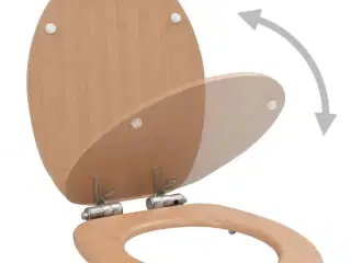 Toiletsæde med soft close-låg MDF bambusdesign