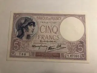 5 Francs 1940 France