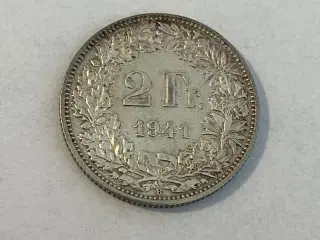2 Francs Switzerland 1941