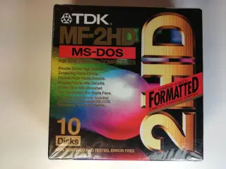 SOLGT - TDK MF-2HD Floppy Disks, 10 stk. - NYE