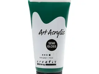 Art Akrylmaling Mørk Grøn 75ml - Halvblank Dækkende