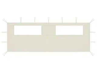 Pavillonvæg med vinduer 6x2 m cremefarvet