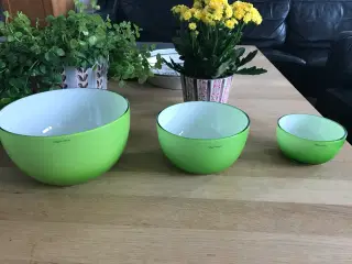 Piet Hein Super-skål i glas  -  Lime/opal  - 3 stk