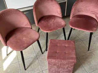 Spisebordsstole i velour