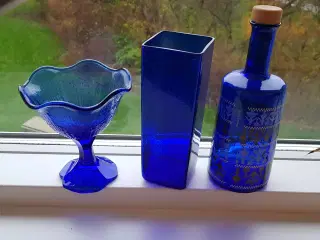 3 stk blå glasting