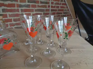 Holmegaard Karaffel med tilhørende glas 