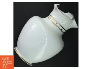Hvid porcelænskande med guldtrim fra Kanne (str. 24 x 14 cm)