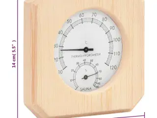 2-i-1 saunasæt hygrometer og timeglas massivt fyrretræ