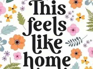 * Lærredsmaleri/tryk; This feels like home