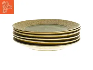 Relief spise tallerkener fra Bing og Grøndahl senere Kronjyden.Tallerkener sæt (str. 6 stk Ø 25 cm)