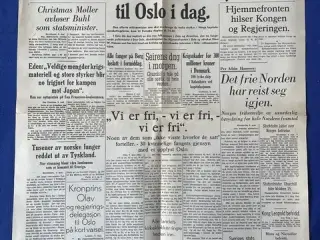 Avis - Oslo Pressen - Aften - 8. mai 1945 - Den Allierte militærmisjon kom til Oslo